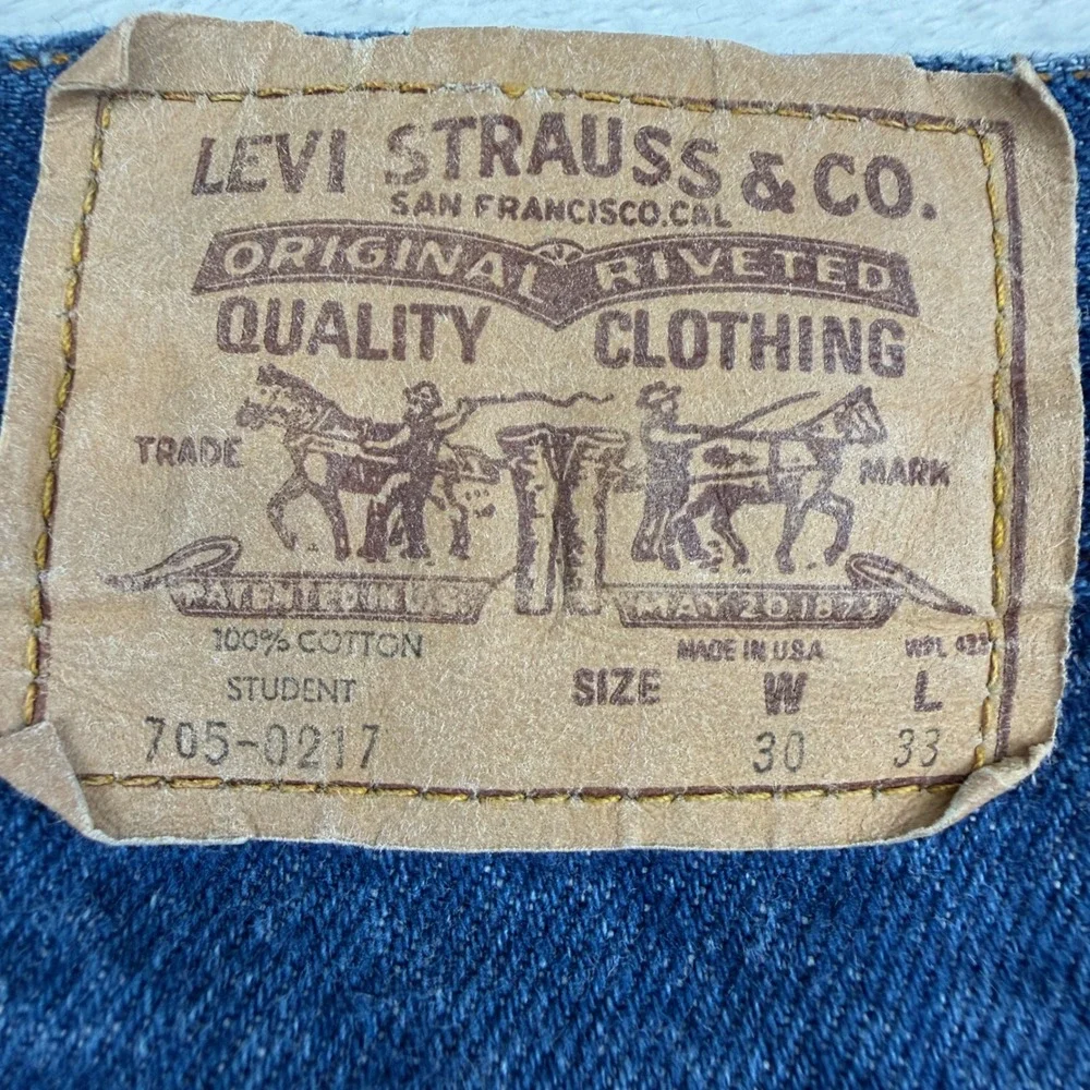 Vintage 70-80s Levi's 705-0217 Jeans Mens 29x32 Blue Orange Tab Student USA EUC